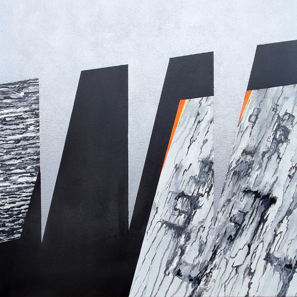 PRZYSZŁOŚĆ - akryl na płótnie, lustro, 70x70 cm, Roman Przewoźnik 2025 r